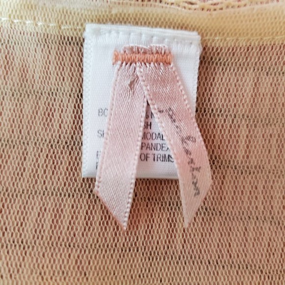 5/$25 Pinkeilon Womens Top S Pink Cream Cami Ribbon Trim H11 - Picture 5 of 5